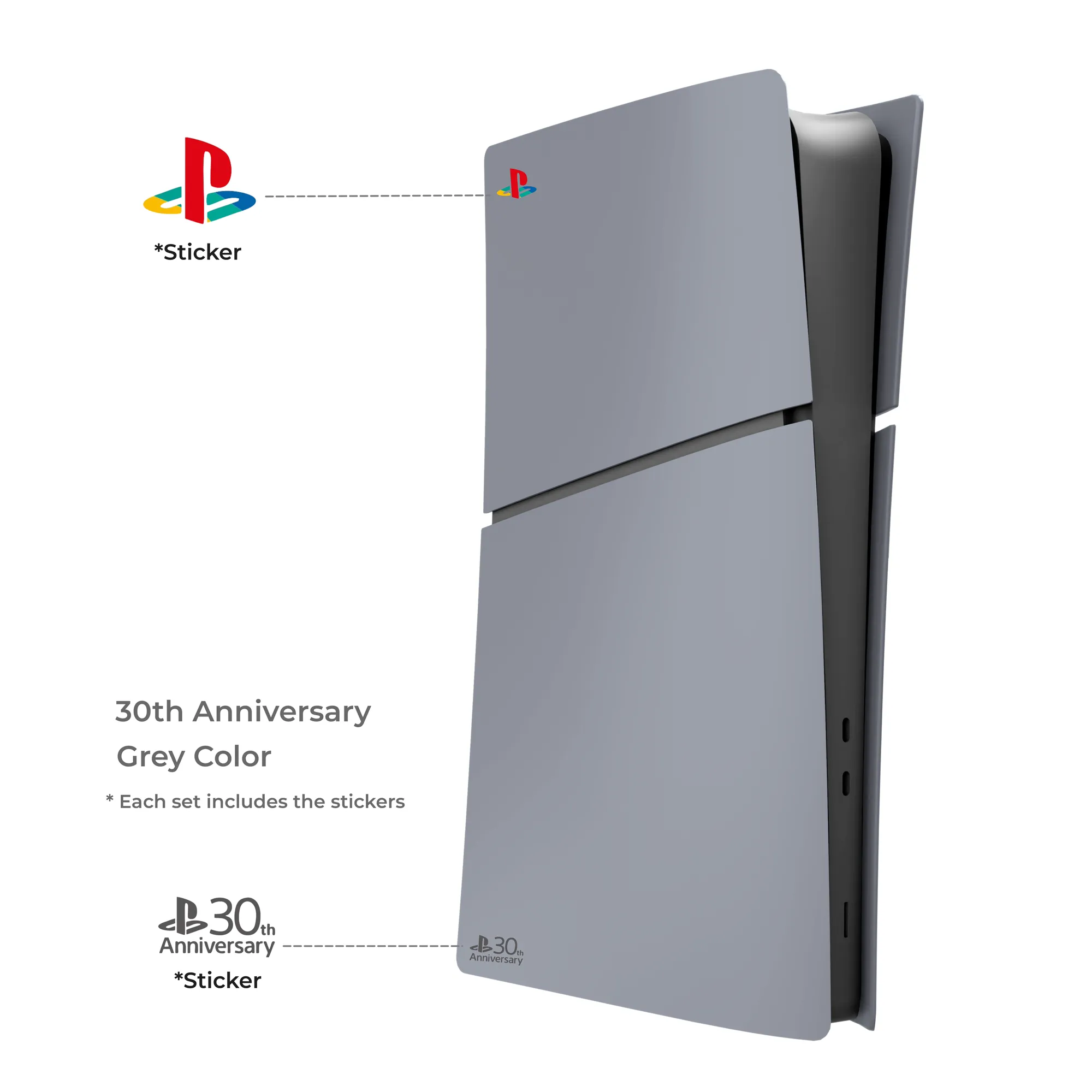 [Gpay / Taxa Inclusas] Capa Temtica Limitada Ps5 Slim (Fsico Ou Digital) Aniversrio 30 Anos + Adesivo Logo Colorido Playstation E 30 Anos